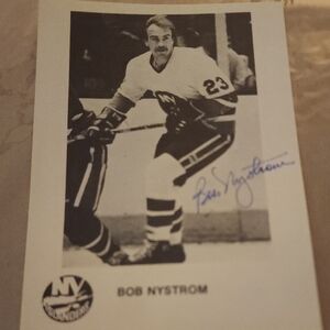 Vintage NY Islanders Bob Nystrom Signed Photo
